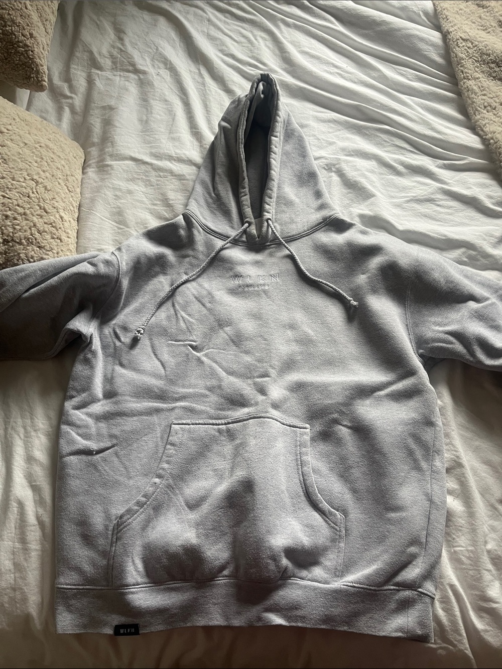 Light Gray Men's Pullover Hoodie with Front Pocket